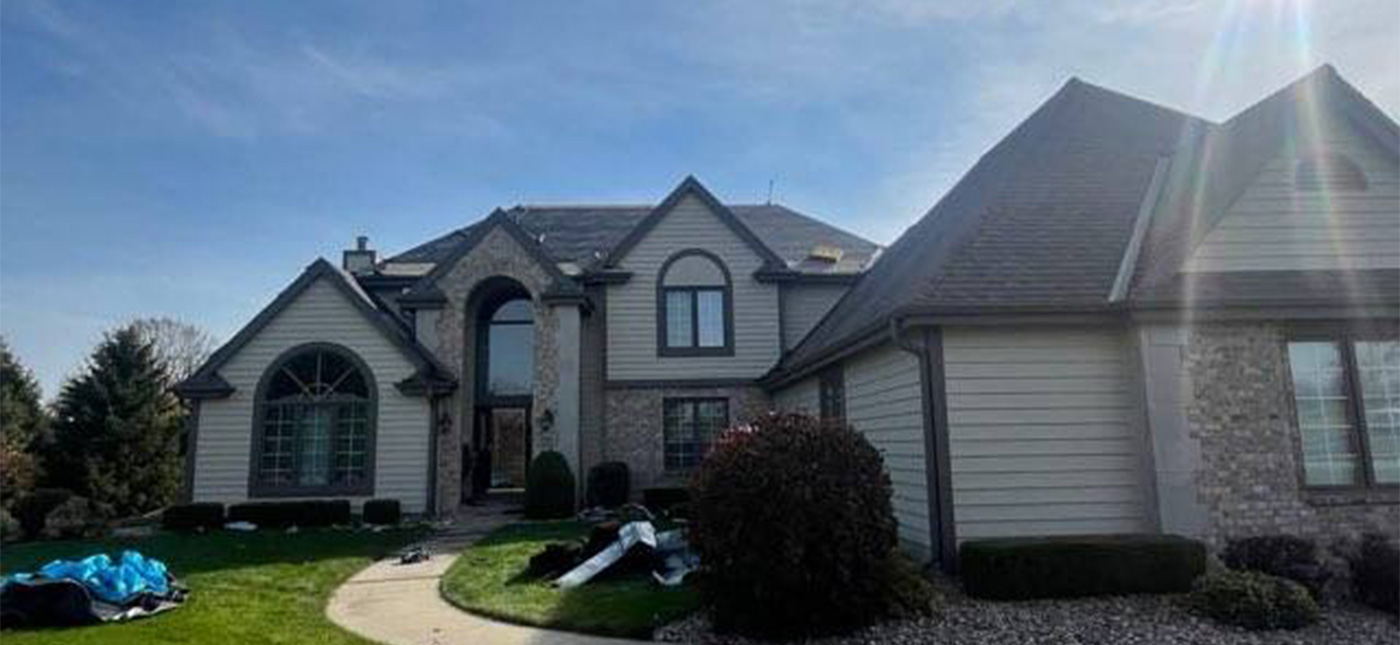 Progress image of new shingle installation and roofing project by Horizon Exteriors in Wisconsin Rapids and Milwaukee