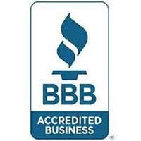 BBB Accredited Business logo with torch, blue text, and “Wisconsin Exterior Contractor” on white.