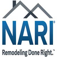 NARI logo with two roof outlines and the text Wisconsin Exterior Contractor: Remodeling Done Right.