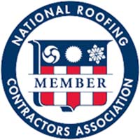 Wisconsin Exterior Contractor member logo with shield and symbols inside a blue circle.