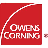 Owens Corning logo in white on red; trusted by your Wisconsin Exterior Contractor.